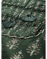 Ishin Pure Cotton Printed Kurta And Plazzo Set - Dark Green, Medium