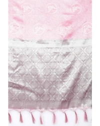 Pehnava Women's Muslin Embellished Regular Saree - Light Pink, 6.3 Mtrs With Blouse