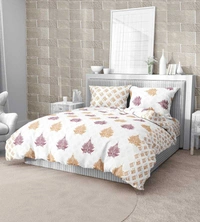 Bella Casa 250TC King Size Supersoft Cotton Bedsheet With 2 Pillow Cover - King Size ( 9 Feet X 9 Feet) , Assorted / Multi
