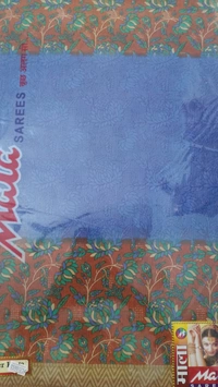 Mala Cotton Saree - Blue & Red, Free