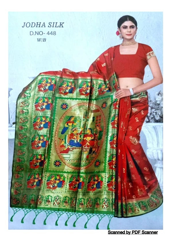 Balu Chori Saree - Green & Red, Free