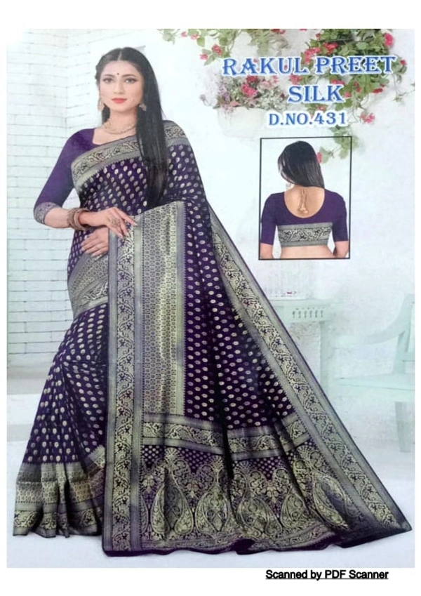 Banarasi Silk Saree - Purple, Free