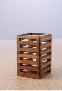 Craft Expertise Handmade Wooden Pen Stand Pen Holder  - Wood , 12×12×16 Millimetre 