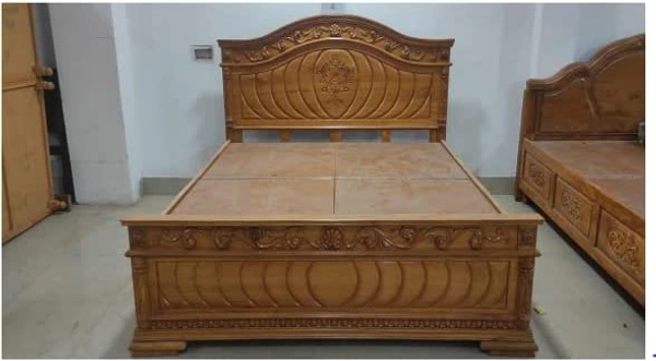 Woodland Handicraft Queen Size Bed Task Wood Furniture for Your Room - Brown, 10L × 5W × 5H Centimeters