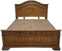 Woodland Handicraft Queen Size Bed Task Wood Furniture for Your Room - Brown, 10L × 5W × 5H Centimeters