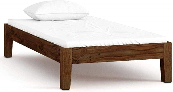 Solid Wood Single Size Bed for Bed Room  - Brown, Normal