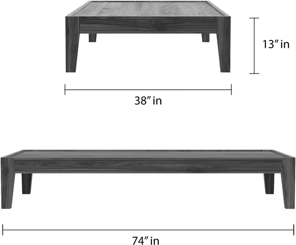 Bed for Bedroom | Wooden Single Bed for Home - Brown, Normal