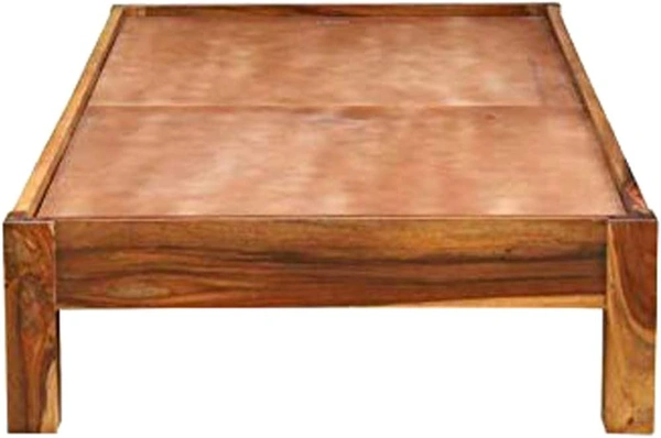 Single Size Bed for Bed Room | Solid Wood Low Height Bed | Wooden Single Bed Furniture - Natural Wood Finish, Normal