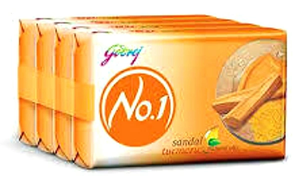 Godrej No.1 Bathing Soap Sandal & Turmeric Grade 1 Soap & Long-lasting Fragrance, Combo Pack of 4 *53g each) 54 Set In BOX