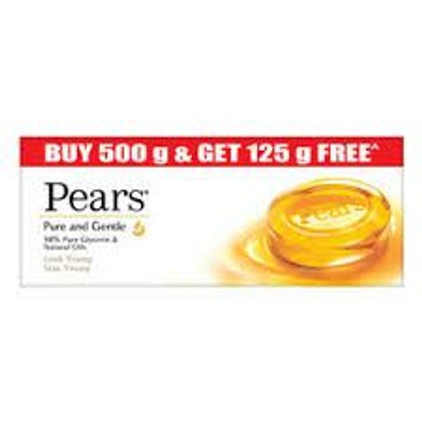 HUL Pears Pure & Gentle Moisturising Bathing Bar Soap with Glycerine For Golden Glow 125g (Pack of 5) - 625 GM.