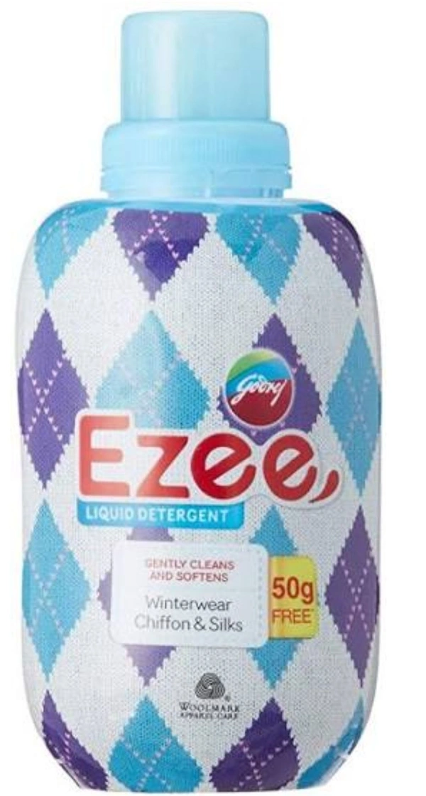 Godrej Ezee Liquid Detergent - 250g Bottle | for Winter-wear | Added Conditioner | No Soda Formula | Woolmark Certified