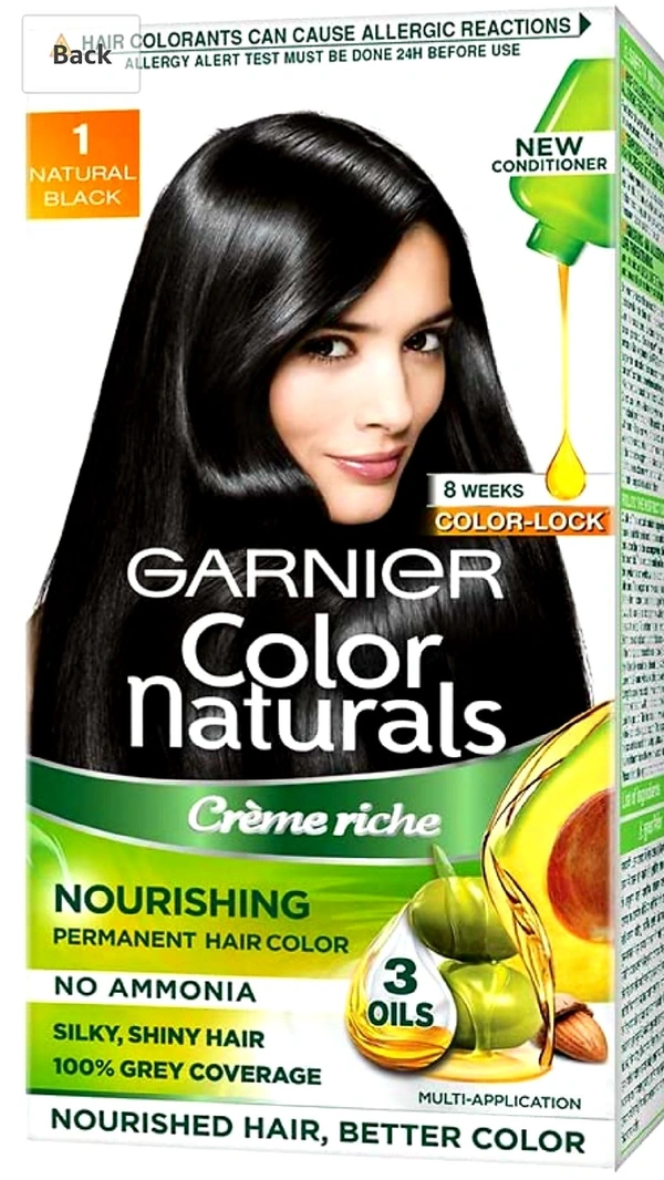 Garnier Black Naturals Oil Enriched Cream Hair Colour - 3.16 Burgundy - BURGUNDY