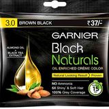 Garnier Black Naturals Oil Enriched Cream Hair Colour - 3.0 Brown Black