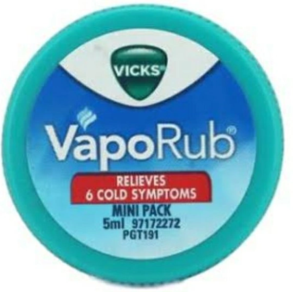 vicks Vicks Vaporub, 5 ml Manufacturer PROCTER & GAMBLE HOME PRODUCTS PVT LTD  pcs 12