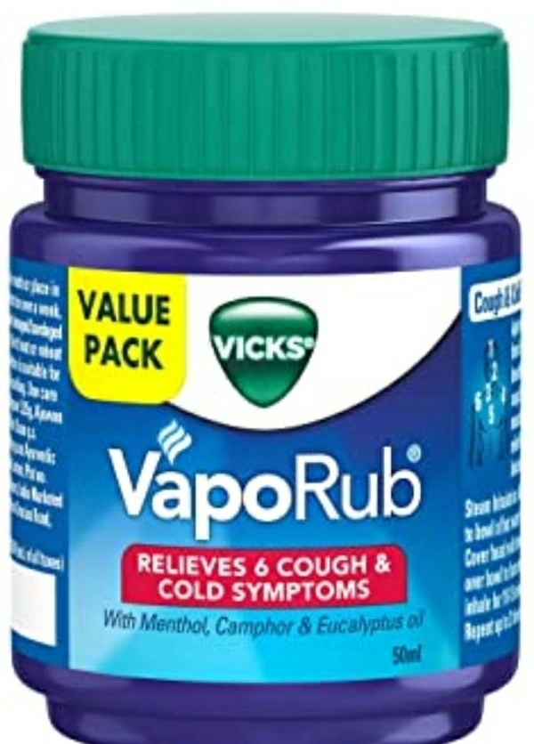Vicks Vaporub, 50 ml Manufacturer PROCTER & GAMBLE HOME PRODUCTS PVT LTD