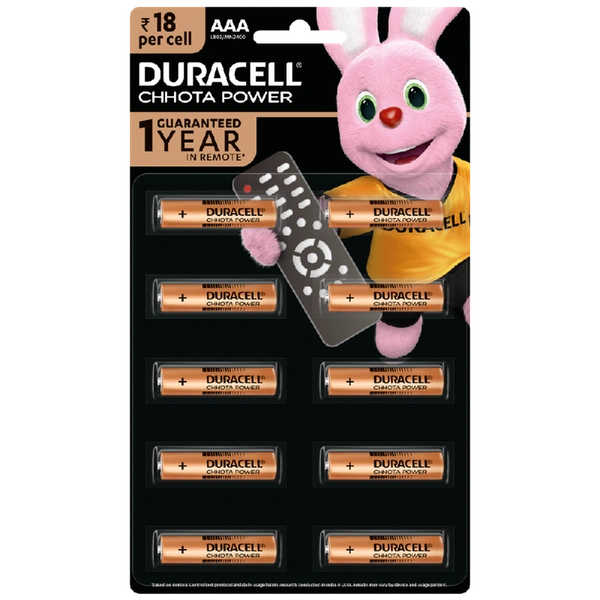 Duracell Chota Power AAA Alkaline Batteries, LR03/MN2400 - Pack of 10