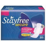 STAYFREE Secure XL Cottony Soft - Sanitary Pads for Women, With Wings, 20 pcs