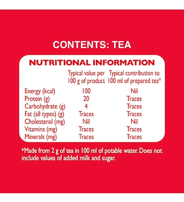 Red Label 1Kg. Brooke Bond Red Label Tea 1 kg Pack, Strong Chai from the Best Chosen Leaves, Rich in Healthy