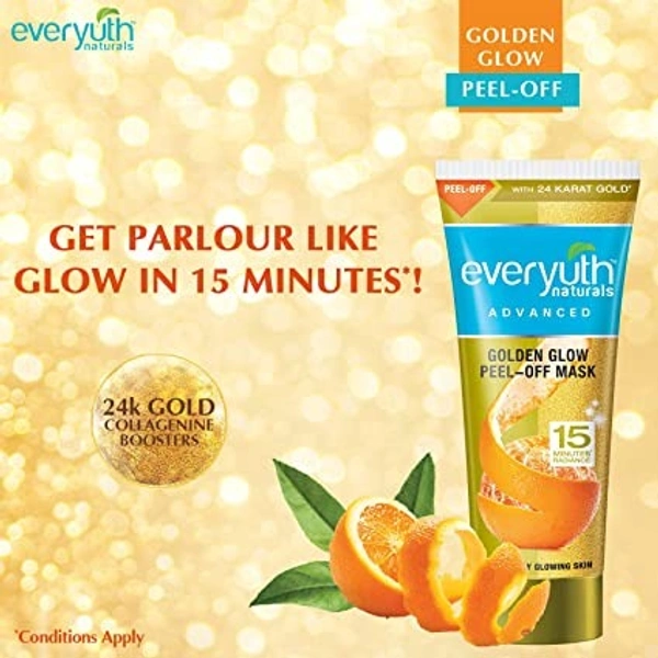 Everyuth Naturals Advanced Golden Glow Peel-off Mask, offer pack  facewash free Tube