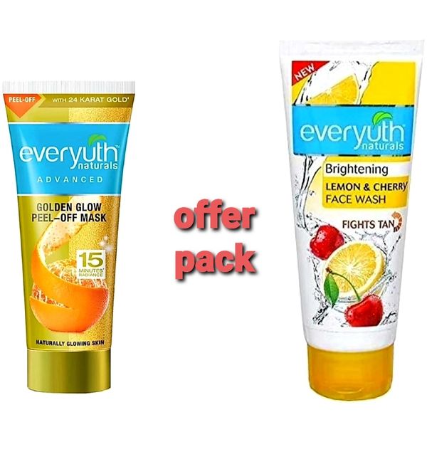 Everyuth Naturals Advanced Golden Glow Peel-off Mask, offer pack  facewash free Tube