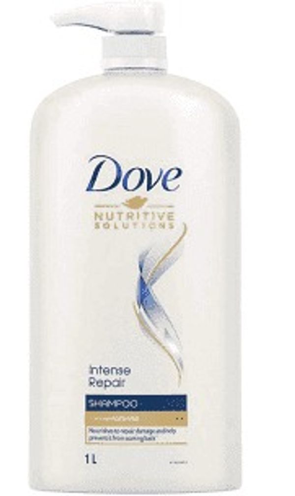 Dove Intense Repair Shampoo 1 L, Repairs Dry and Damaged Hair, Strengthening Shampoo for Smooth & Strong Hair - Mild Daily Shampoo for Men & Women - Dove Intense Repair