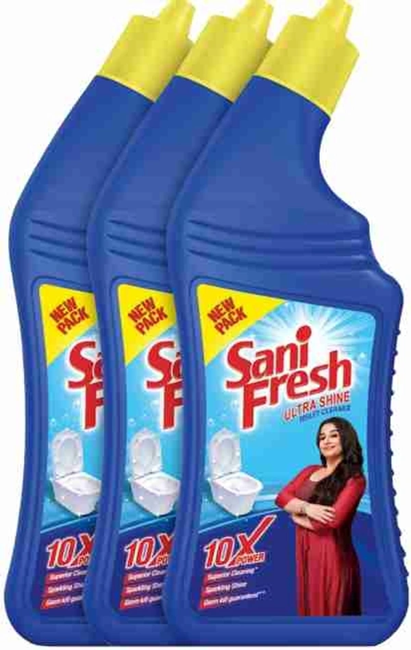 Dabur Sanifresh Ultrashine Toilet Cleaner - 1.5X Extra Strong Extra Clean, 500ml (Buy 2 get 1 free) - 
