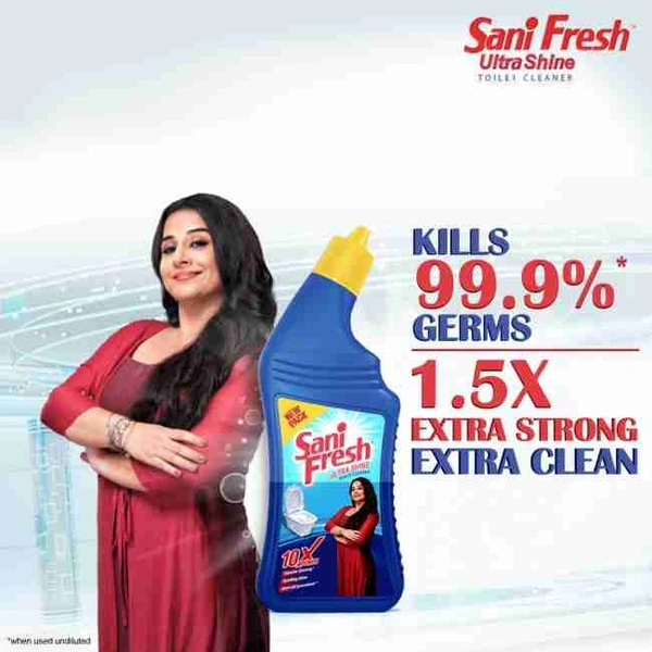 Dabur Sanifresh Ultrashine Toilet Cleaner - 1.5X Extra Strong Extra Clean, 500ml (Buy 2 get 1 free) - 
