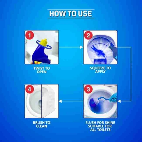 Dabur Sanifresh Ultrashine Toilet Cleaner - 1.5X Extra Strong Extra Clean, 500ml (Buy 2 get 1 free) - 