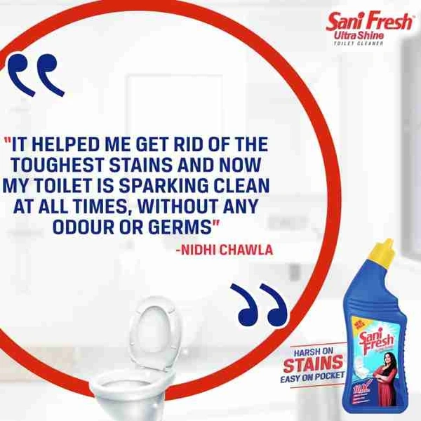 Dabur Sanifresh Ultrashine Toilet Cleaner - 1.5X Extra Strong Extra Clean, 500ml (Buy 2 get 1 free) - 