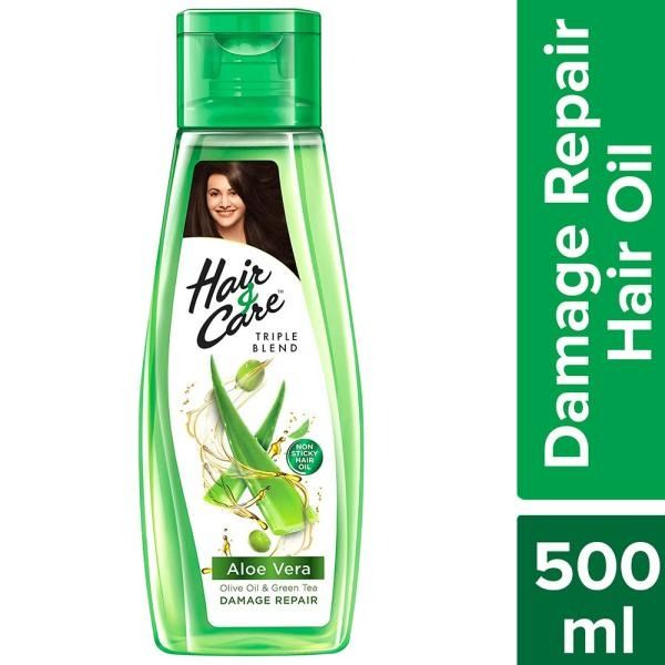 HAIR & CARE with Aloe Vera, Olive Oil & Green Tea  Hair Oil, 500Ml.