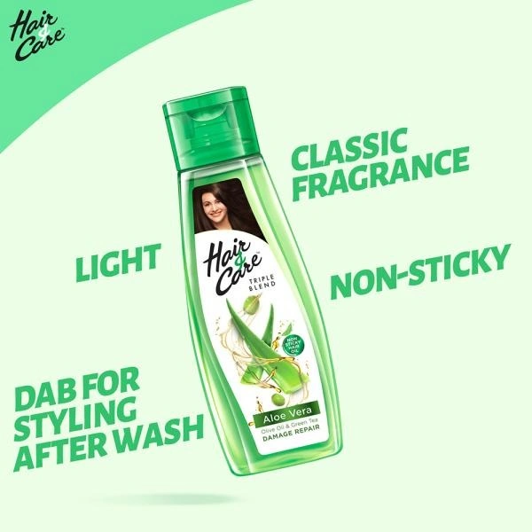 HAIR & CARE with Aloe Vera, Olive Oil & Green Tea  Hair Oil, 100Ml.