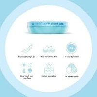 PONDS POND's  Super Light Gel Moisturiser – With Hyaluronic Acid & Vitamin E, For Glowing Skin, 50 ml