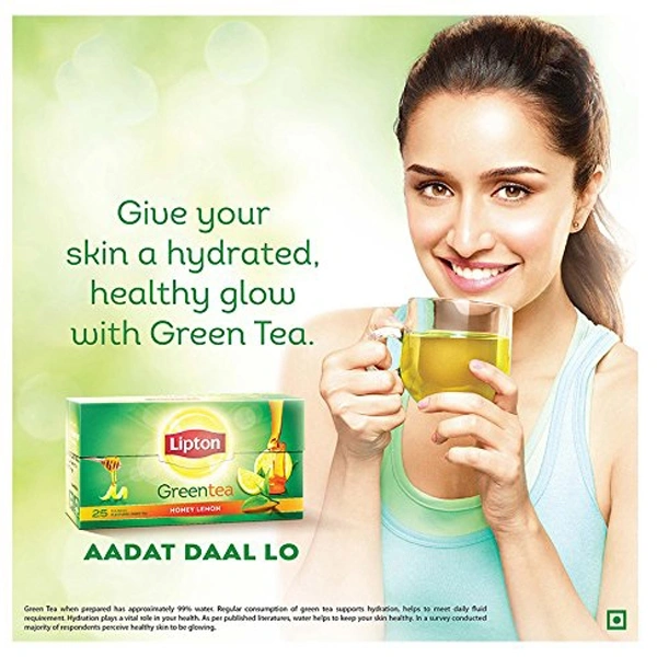 Lipton Honey Lemon Green Tea Bags, 35 g (25 Bags x 1.4 g each)
