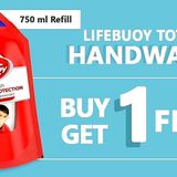 Lifebuoy Germ Protection Handwash Total 10+ - Activ Silver Formula, Fights Infections, 750 ml (Buy 1 Get 1 Free)