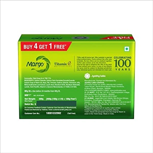JYOTI LAB. Margo Soap - 100 g (Buy 4 Get 1 Free)