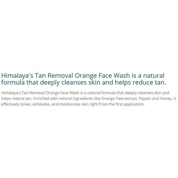 Himalaya Tan Removal Orange Face Wash 50 ml