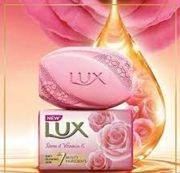 HUL Lux Rose & Vitamin E Soft Glowing Skin Soap Bar 45Gm. - 12 PCS