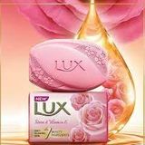 HUL Lux Rose & Vitamin E Soft Glowing Skin Soap Bar 45Gm. - 12 PCS