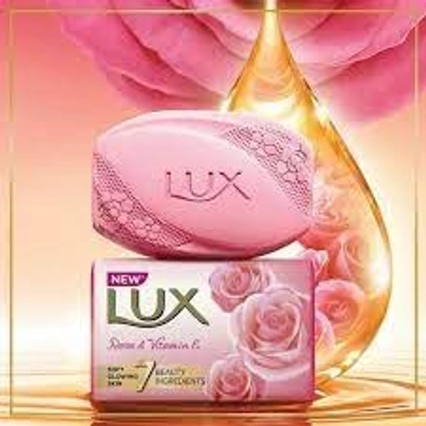 HUL Lux Rose & Vitamin E Soft Glowing Skin Soap Bar - 
