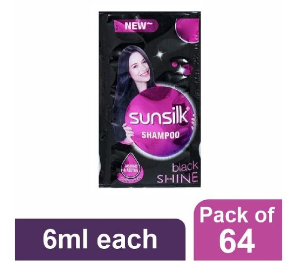 Sunsilk Shampoo 1Mrp. Black Shine (6ml × Pack Of 64)