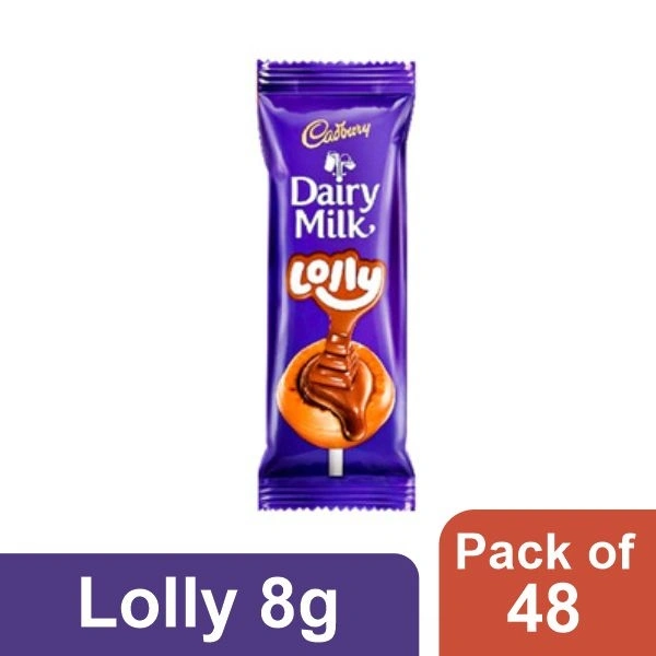 cadbury Lolly Pop 8 gm.5 MRP ×Pack Of 48