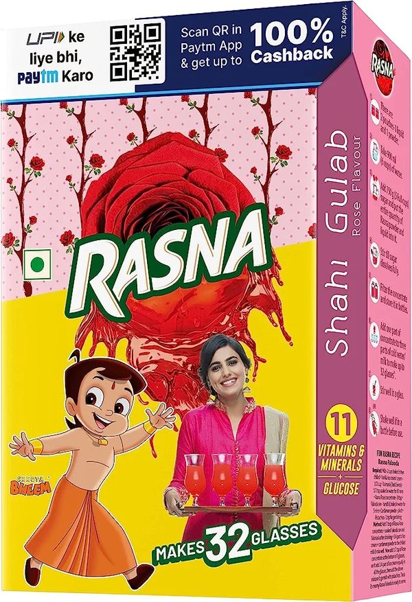 Rasna Fresh Fun 32 Glass monocarton,Shahi Gulab