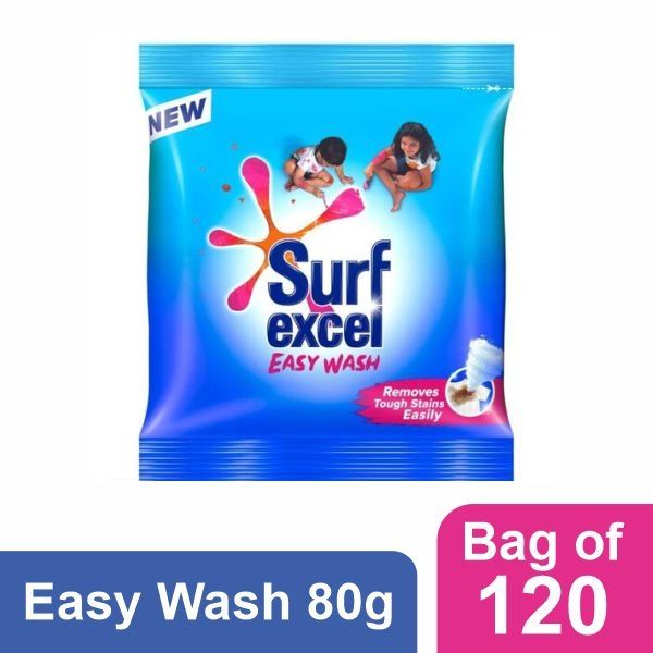Surf Excel  Easy Wash Detergent Powder  80 Gm.  - +Bags