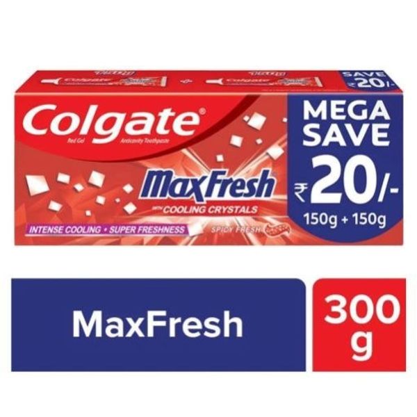 Colgate  Maxfresh Red Gel Spicy Fresh ToothPaste 300 Gm. - 300gm, + 12 Pcs