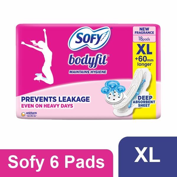 Sofy Bodyfit Extra Long 6 Pads XL+ - 16 Pcs, XL, Extra Long