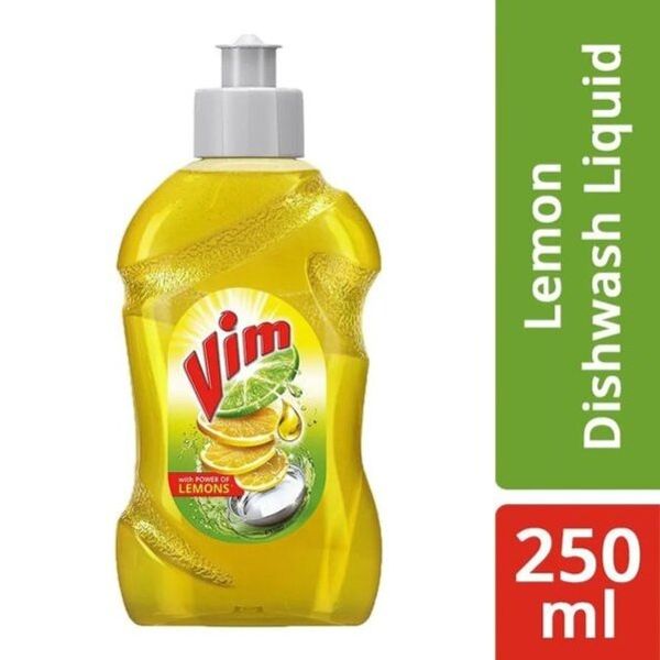VIM Dishwash Liquid Gel - Lemon, 250 ML.