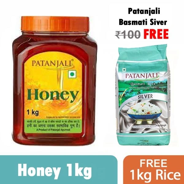 honey Patanjali Honey 1Kg +(1Kg. Patanjali Basmati Silver Rice Free Worth Rs 140)