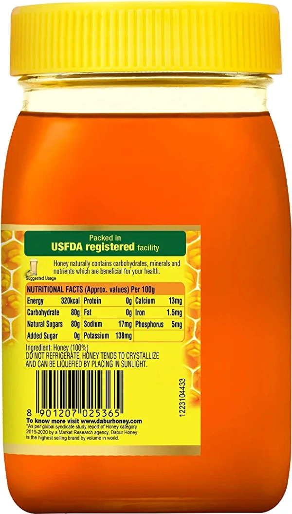 Dabur Honey - 250g  | 100% Pure | World's No.1 Honey Brand with No Sugar Adulteration