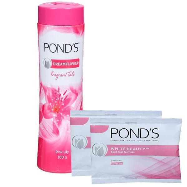 PONDS Pond's Dreamflower Fragrant Talcum Powder, With Fragrance of Pink Lily, 100Gm.
