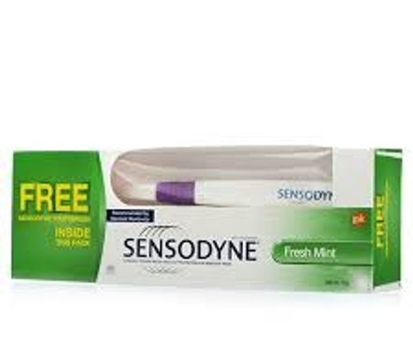 Sensodyne Sensitive Fresh Mint Toothpaste (Buy 1 Get 1 Free Tooth Brush) - 150 g Combi Pack